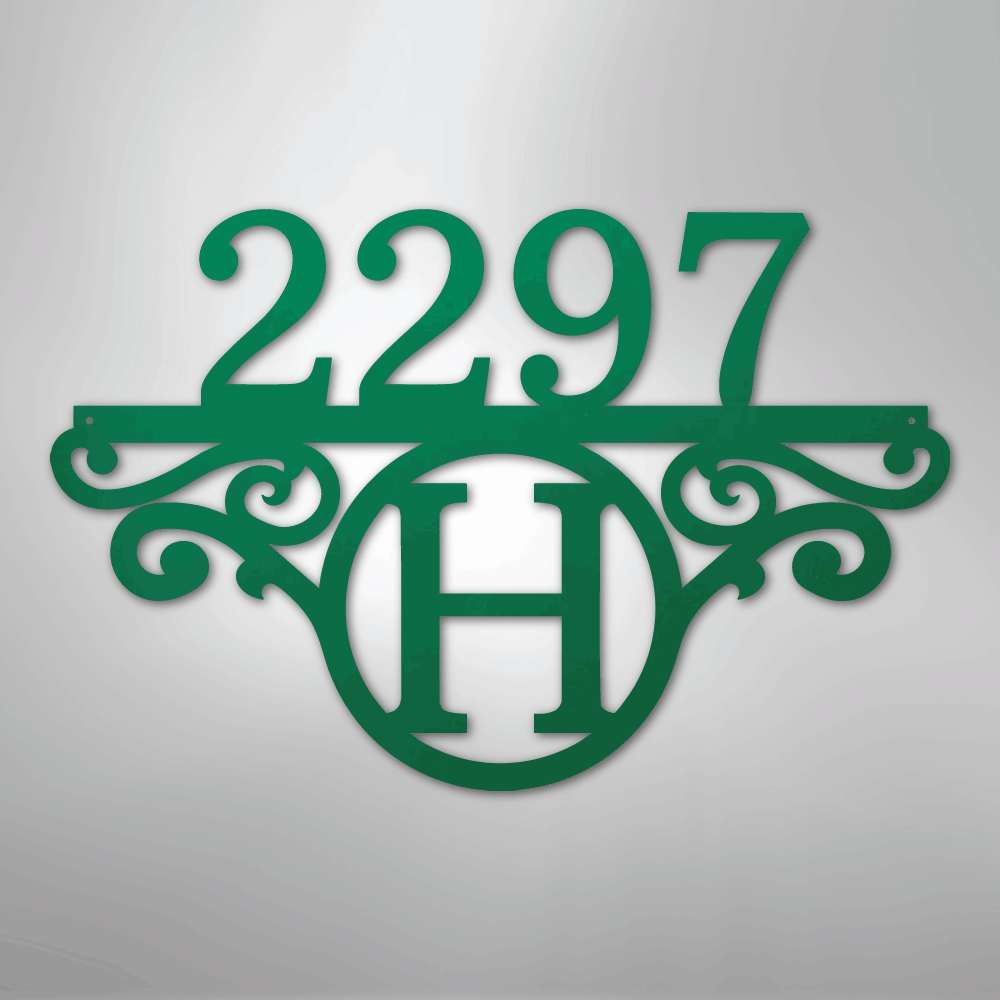 Initial Address Monogram - Steel Sign - Elliotrose Gifts