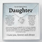 To My Beautiful Daughter | Stronger Than You Seem | Love knot Necklace - Elliotrose Gifts