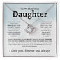 To My Beautiful Daughter | Stronger Than You Seem | Love knot Necklace - Elliotrose Gifts