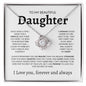 To My Beautiful Daughter | You are Braver | Love Knot Necklace - Elliotrose Gifts