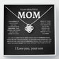 To My Beautiful Mom | Proud To Call You Mom | Love Knot Necklace - Elliotrose Gifts