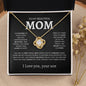 To My Beautiful Mom | Proud To Call You Mom | Love Knot Necklace - Elliotrose Gifts