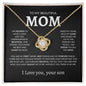 To My Beautiful Mom | Proud To Call You Mom | Love Knot Necklace - Elliotrose Gifts