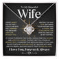 To My Beautiful Wife | Can't Live Without You | Love Knot Necklace - Elliotrose Gifts