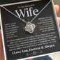 To My Beautiful Wife | Can't Live Without You | Love Knot Necklace - Elliotrose Gifts
