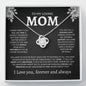 To My Loving Mom | My Guiding Light | Love Knot Necklace - Elliotrose Gifts
