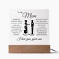 To My Mom | You Are Loved | Acrylic Plaque - Elliotrose Gifts