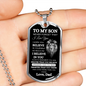 To My Son | Never Forget |Dog Tag Chain
