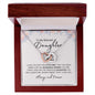 To My Beloved Daughter | Love You | Interlocking Heart Necklace