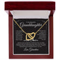 Beautiful Granddaughter | Love Grandma | Interlocking Heart Necklace - Elliotrose Gifts