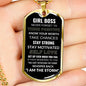 Girl Boss | Motivational Quotes | Dog Tag Necklace - Elliotrose Gifts