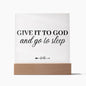Give it to God and Go to Sleep, Bedroom Signs, Acrylic Plaque, Wedding Gift, - Elliotrose Gifts