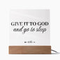 Give it to God and Go to Sleep, Bedroom Signs, Acrylic Plaque, Wedding Gift, - Elliotrose Gifts