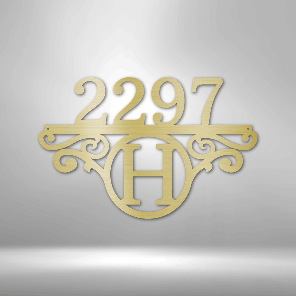 Initial Address Monogram - Steel Sign - Elliotrose Gifts