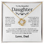 To My Beautiful Daughter - Always Keep Me In Your Heart - Love Knot Necklace - Elliotrose Gifts