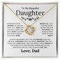 To My Beautiful Daughter - I Will Always Be In Your Heart - Love Knot Necklace - Elliotrose Gifts