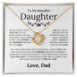 To My Beautiful Daughter - Learn To Dance In The Rain - Love Knot Necklace - Elliotrose Gifts