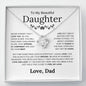 To My Beautiful Daughter - Learn To Dance In The Rain - Love Knot Necklace - Elliotrose Gifts