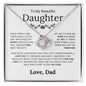 To My Beautiful Daughter - Love You To The Moon And Back - Love Knot Necklace - Elliotrose Gifts