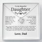 To My Beautiful Daughter - My Last Breath To Say I Love You - Love Knot Necklace - Elliotrose Gifts