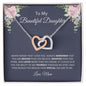 To My Beautiful Daughter | Never Forget | Interlocking Heart - Elliotrose Gifts
