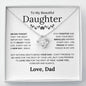 To My Beautiful Daughter - Nothing Beats Being Your Dad - Love Knot Necklace - Elliotrose Gifts