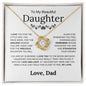 To My Beautiful Daughter - The Little Girl You Once Were- Love Knot Necklace - Elliotrose Gifts
