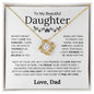 To My Beautiful Daughter - This Old Lion Will Always Have Your Back - Love Knot Necklace - Elliotrose Gifts