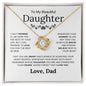 To My Beautiful Daughter - Wherever Your Journey In Life Takes You - Love Knot Necklace - Elliotrose Gifts