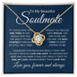 To My Beautiful Soulmate | Love You | Love Knot Necklace - Elliotrose Gifts