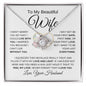 To My Beautiful Wife | Love You | Love Knot Necklace - Elliotrose Gifts