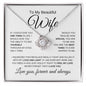 To My Beautiful Wife | Love You | Love Knot Necklace - Elliotrose Gifts