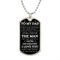To My Dad | Fathers Day Gift | Dog Tag Necklace - Elliotrose Gifts