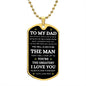 To My Dad | Fathers Day Gift | Dog Tag Necklace - Elliotrose Gifts