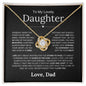 To My Lovely Daughter | Most Beautiful Chapters | Love Knot Necklace - Elliotrose Gifts