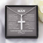 To My Man | Love You | Cross Necklace - Elliotrose Gifts