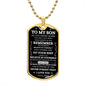 TO MY SON | BELIEVE IN YOURSELF | DOG TAG NECKLACE - Elliotrose Gifts