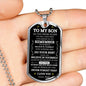 TO MY SON | BELIEVE IN YOURSELF | DOG TAG NECKLACE - Elliotrose Gifts