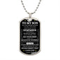 TO MY SON | BELIEVE IN YOURSELF | DOG TAG NECKLACE - Elliotrose Gifts