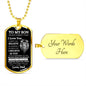 To My Son | Never Forget | Dog Tag Chain - Elliotrose Gifts