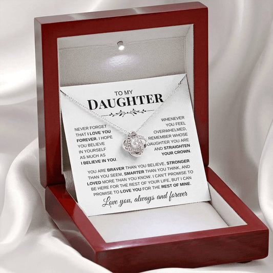 [Almost Sold Out] To My Daughter | Straighten Your Crown | Love Knot Necklace - Elliotrose Gifts