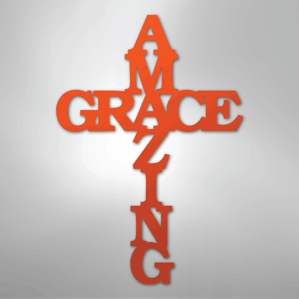 Amazing Grace Cross - Steel Sign - Elliotrose Gifts