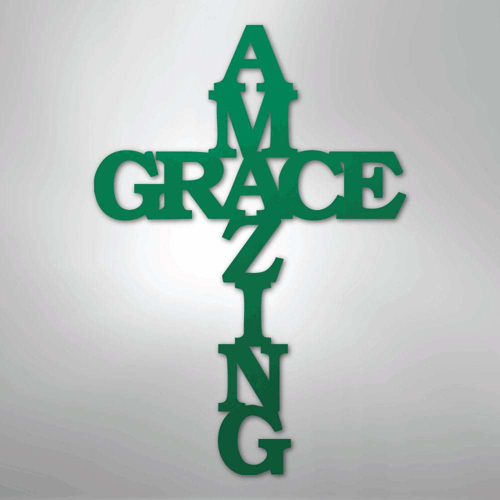 Amazing Grace Cross - Steel Sign - Elliotrose Gifts