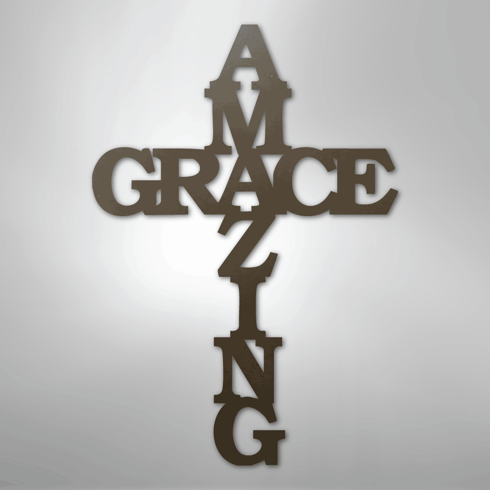 Amazing Grace Cross - Steel Sign - Elliotrose Gifts