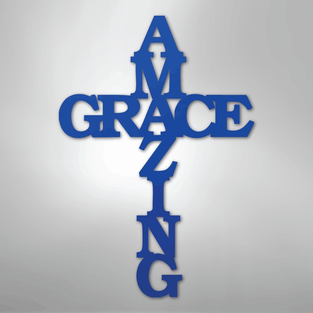Amazing Grace Cross - Steel Sign - Elliotrose Gifts