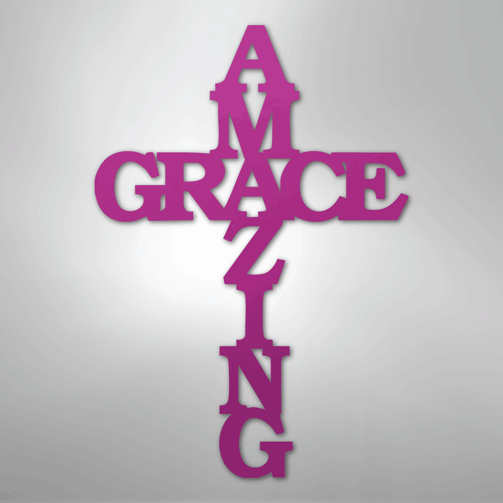 Amazing Grace Cross - Steel Sign - Elliotrose Gifts