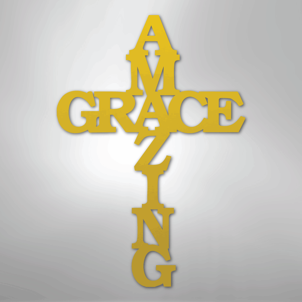 Amazing Grace Cross - Steel Sign - Elliotrose Gifts
