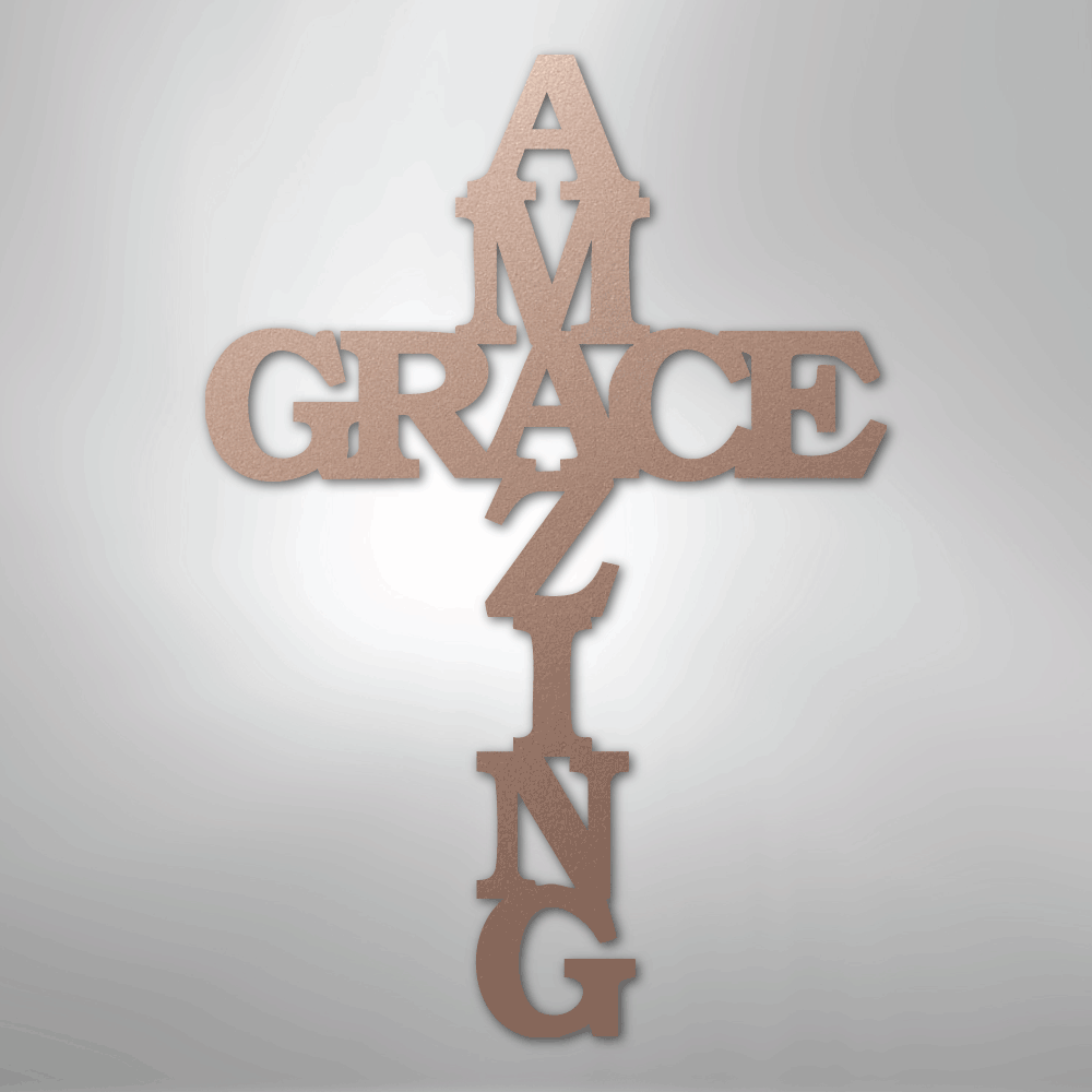 Amazing Grace Cross - Steel Sign - Elliotrose Gifts