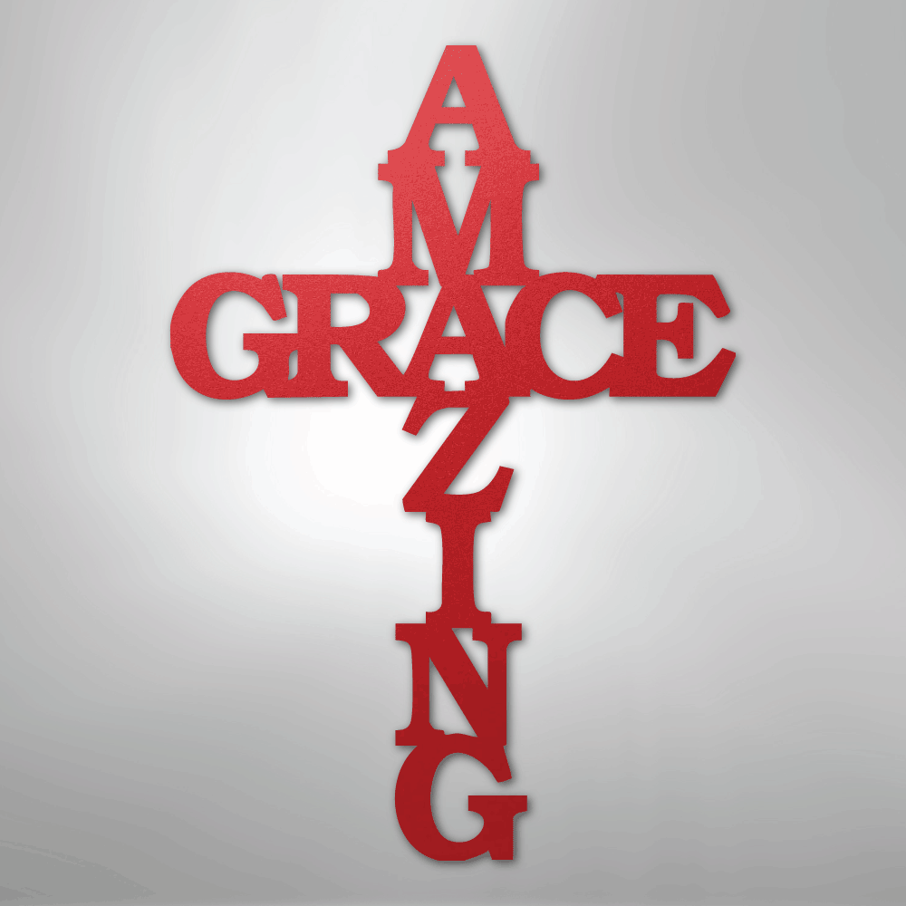 Amazing Grace Cross - Steel Sign - Elliotrose Gifts