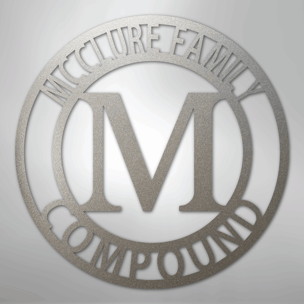 Letter Family Name - Steel Sign - Elliotrose Gifts